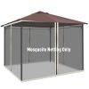 Outsunny 10' x 12' Universal Replacement Mesh Sidewall Netting for Patio Gazebos and Canopy Tents with Zippers, (Sidewall Only), Beige